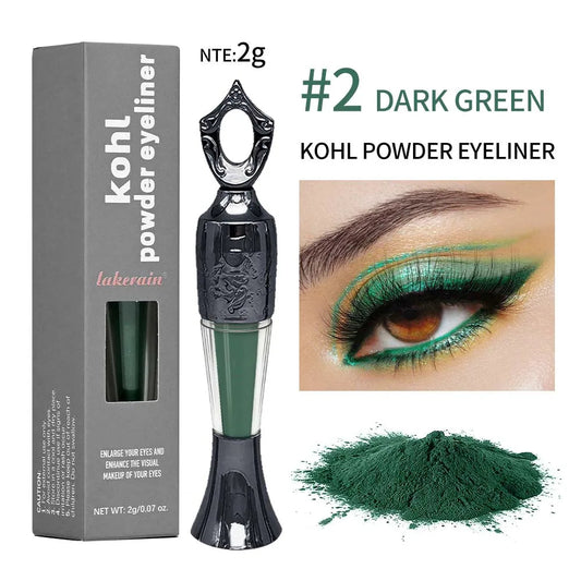 Retro Black Dark Green Kohl Powder Eyeliner