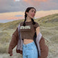 O-Neck Crop Tops Women Summer Fashion COWGIRL Print Casual