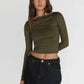 Long Sleeve T Shirt Women Autumn Winter Y2k Crop Top