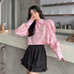 French Chic and Sweet Blouse Pink Shirt for Women in Summer